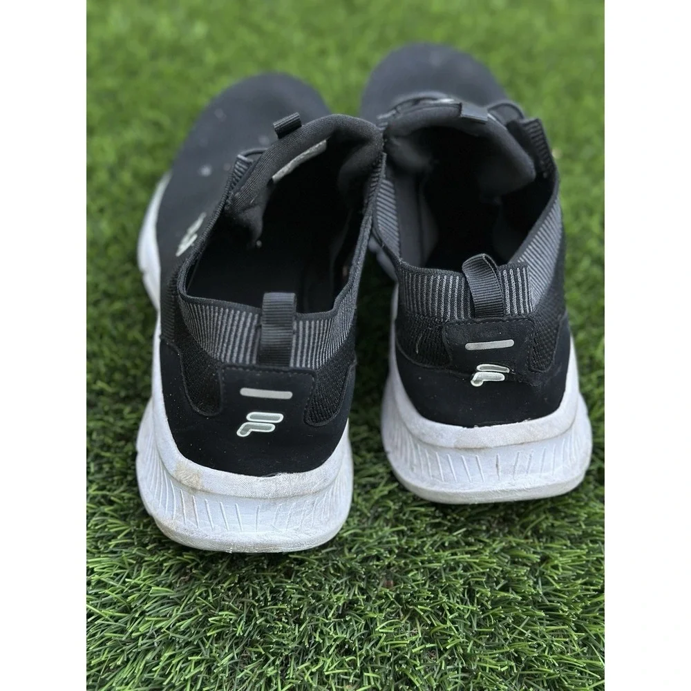 Fila Men's Athletic Sneakers Black White Slip On US 13 EU 47 Running Shoes